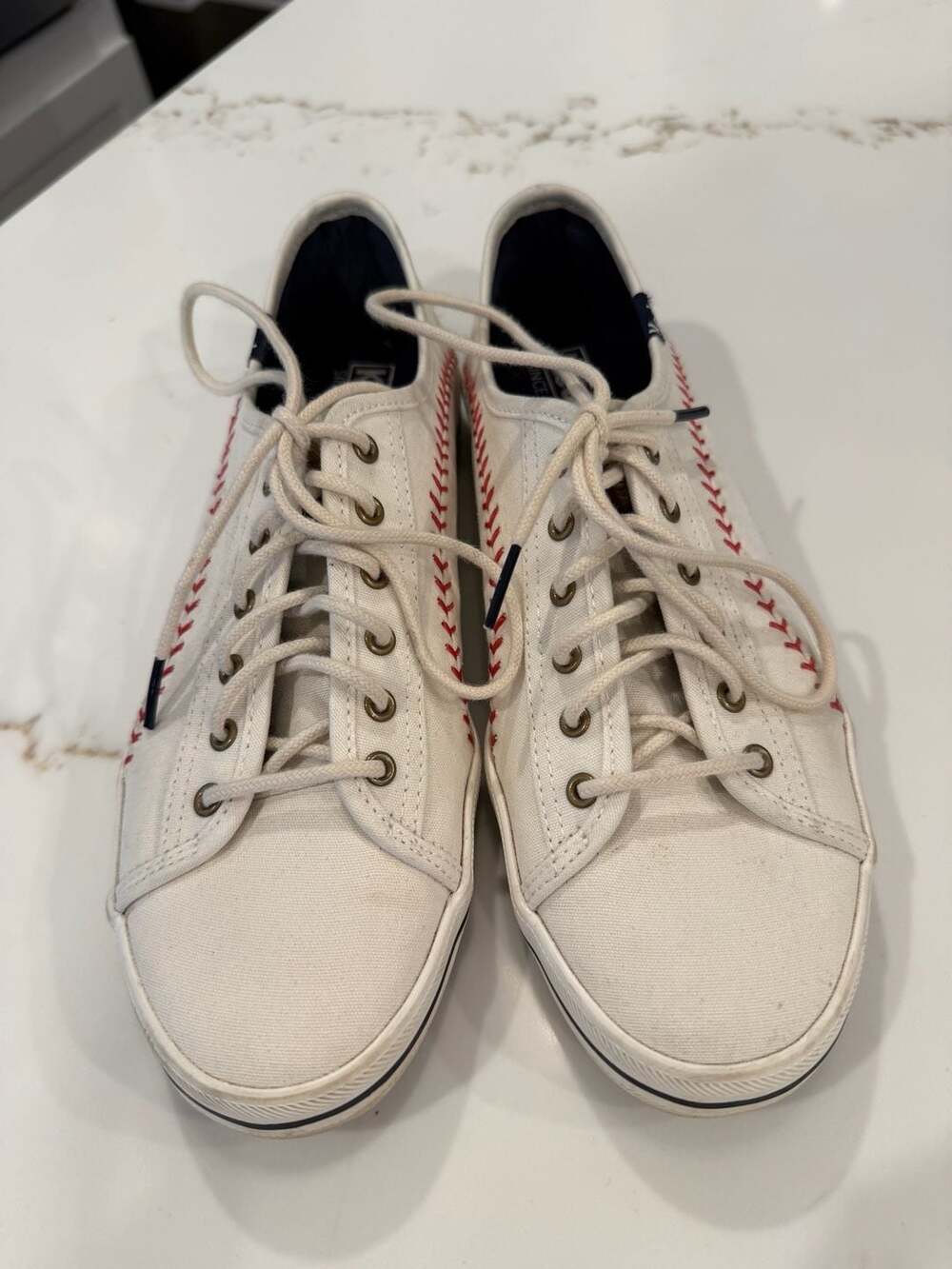 Keds Women's Kickstart Pennant Baseball Stitch Canvas Sneakers 7.5